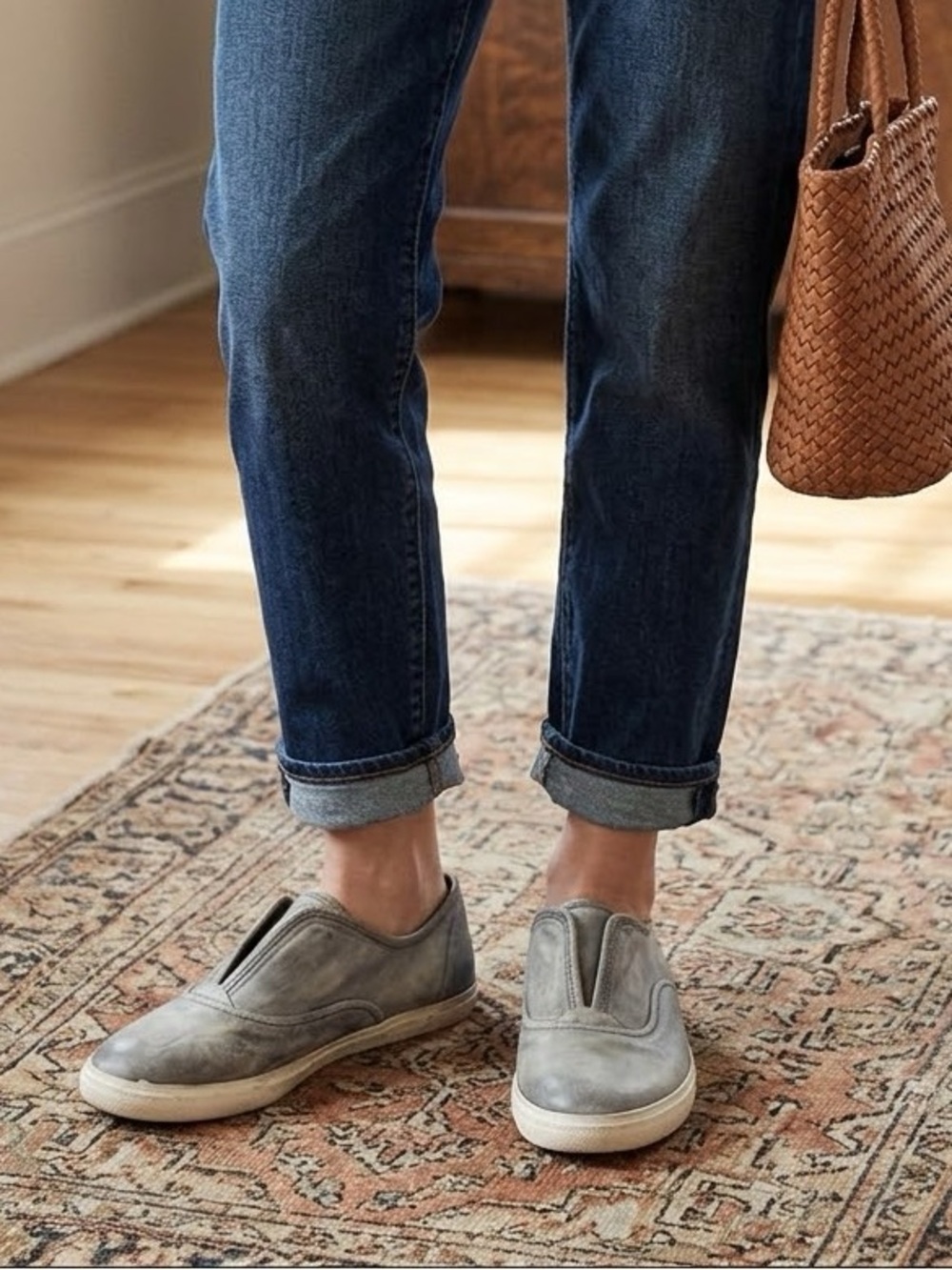 🆕wob Frye Mindy Slip On, anthracite (blueish gray), sz 6